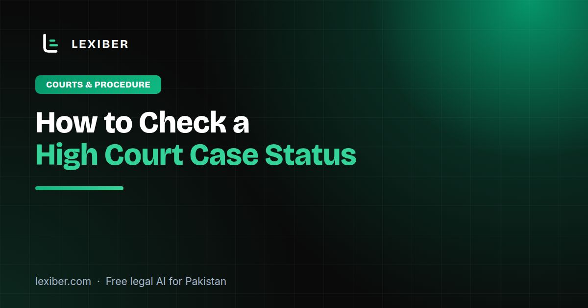 How to Check a High Court Case Status Online in Pakistan