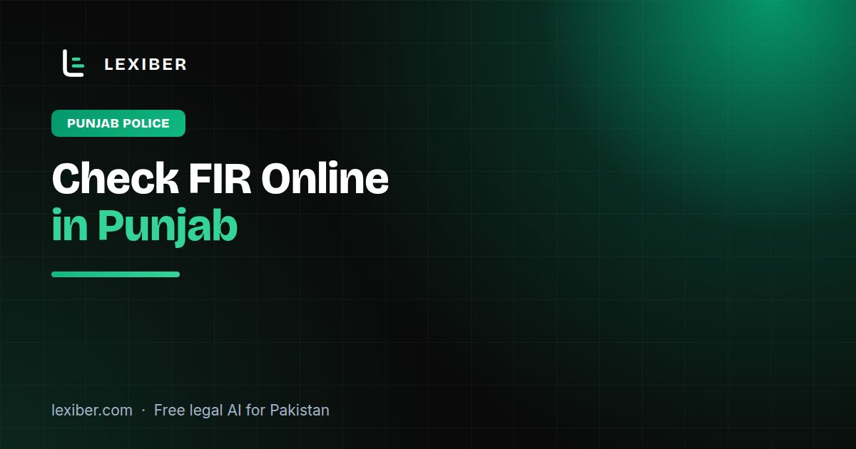Check FIR Online in Punjab: The Official Way in Pakistan