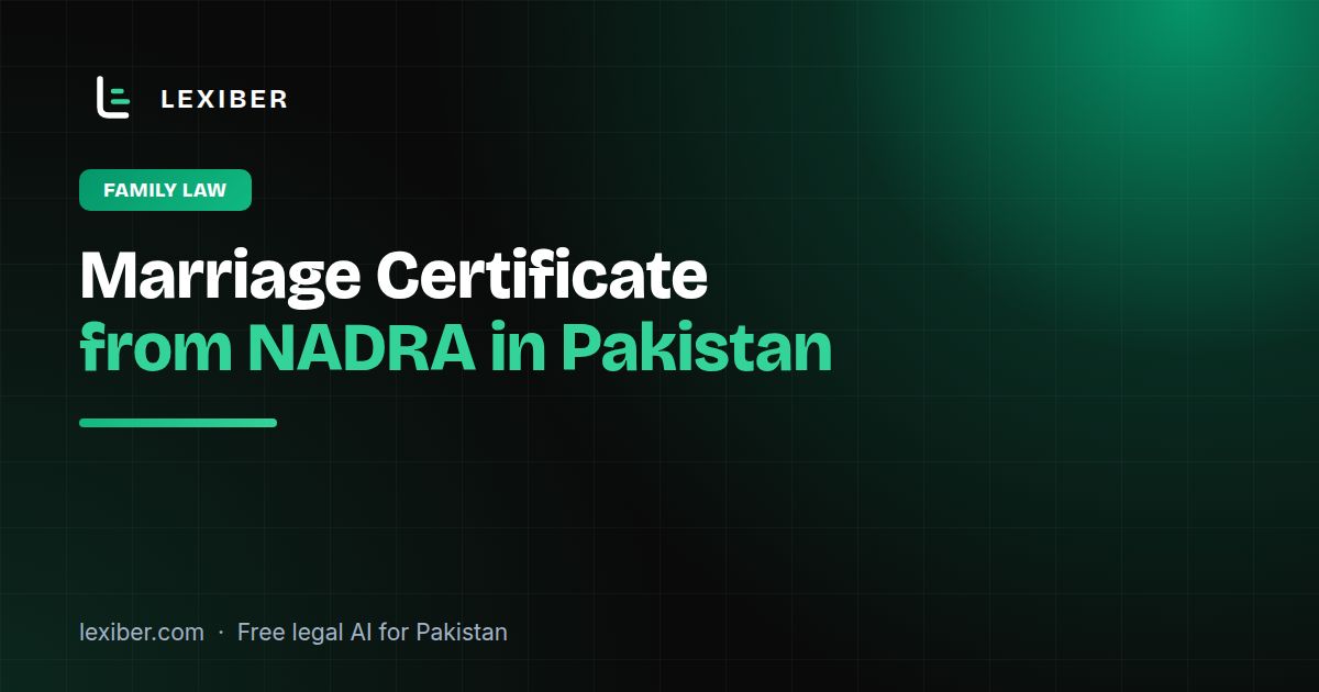 How to Get a Marriage Certificate from NADRA in Pakistan