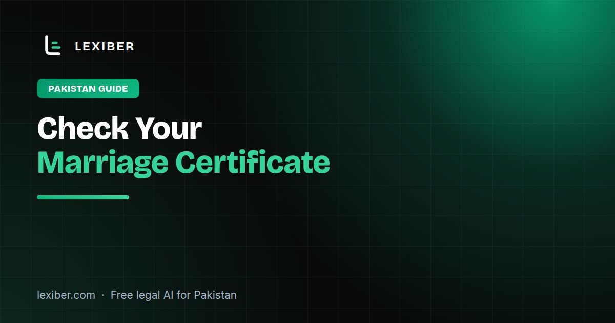 How to Check Your Marriage Certificate Online in Pakistan