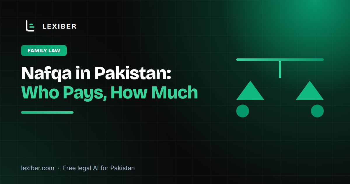 Maintenance (Nafqa) in Pakistan: How Much and Who Pays